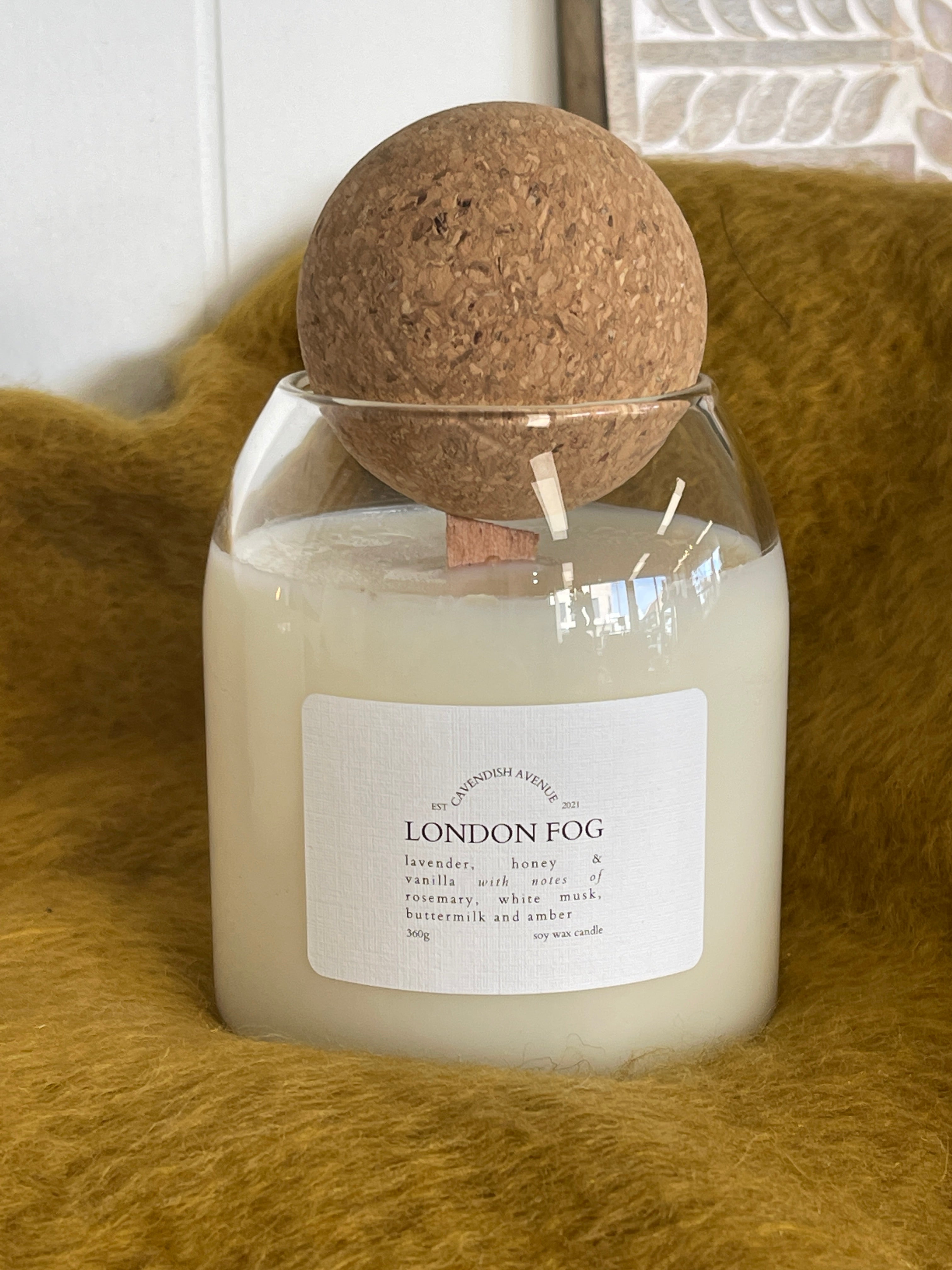 London Fog Lavender, Vanilla & Honey Candle 360gm Greek Cargo