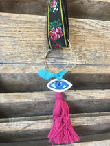 Greek Mati Charm - Pink Tassel