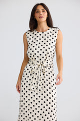 Turning Point Dress- Ivory Spot