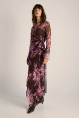 Isla Wrap Dress - Dark Flower Print