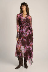 Isla Wrap Dress - Dark Flower Print