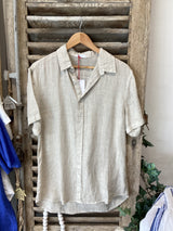 Men’s Short Sleeve Linen Shirt - Natural