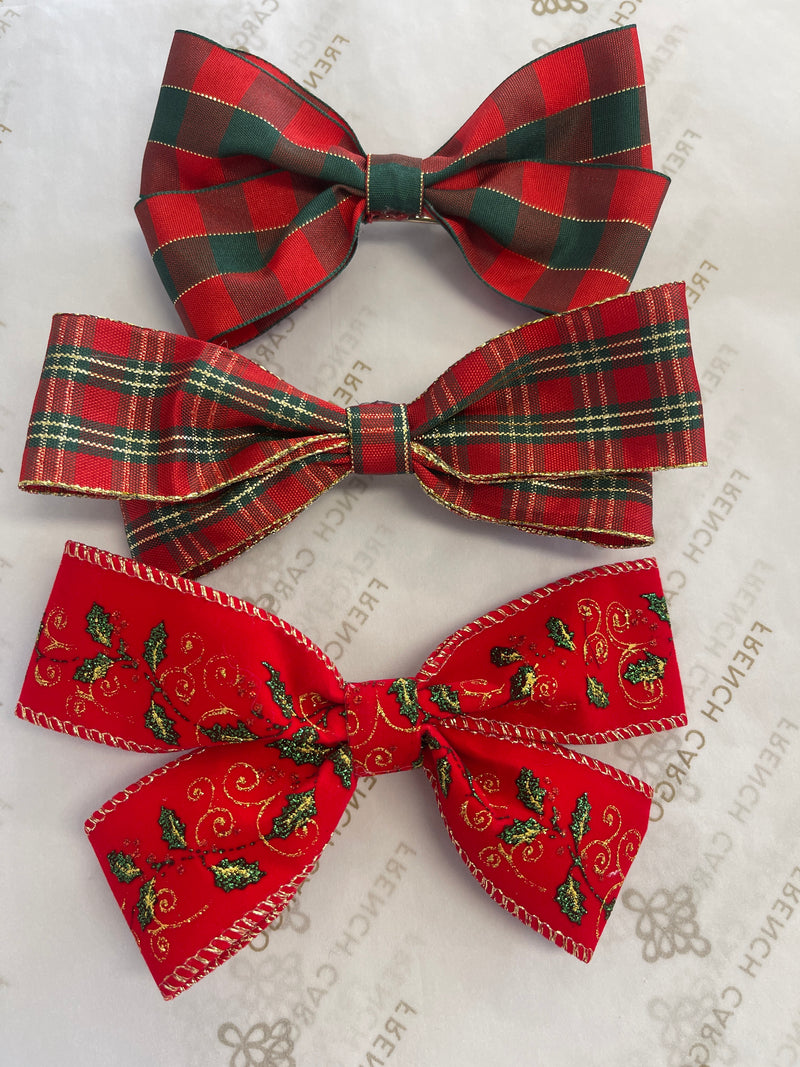 Hand Made Christmas Hair Bows