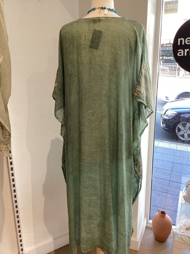 Paros Maxi Mati Kaftan - Green