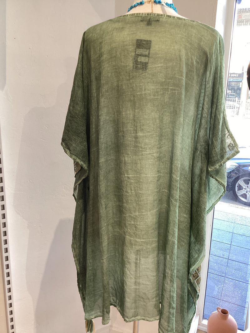 Corfu short Kaftan - Green