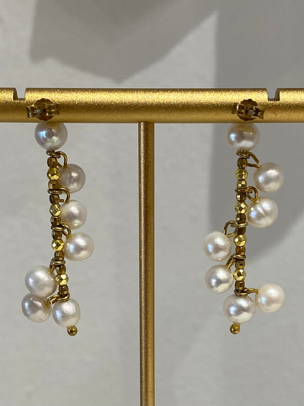 ΙΩΣΗΦΙΝΑ Designer Earrings - Sterling Silver, 18 Karat Gold Plated with Fresh Water Pearls
