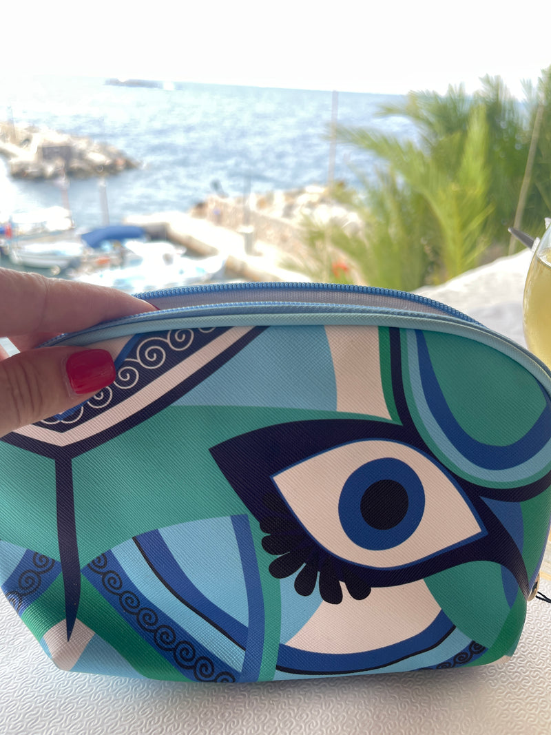 Greek Summer Small Pouch - Evil Eye Design