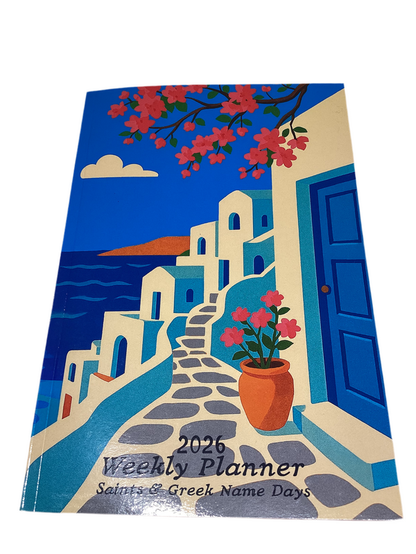 2026 Greek Panner / English Diary Greek Island Scene