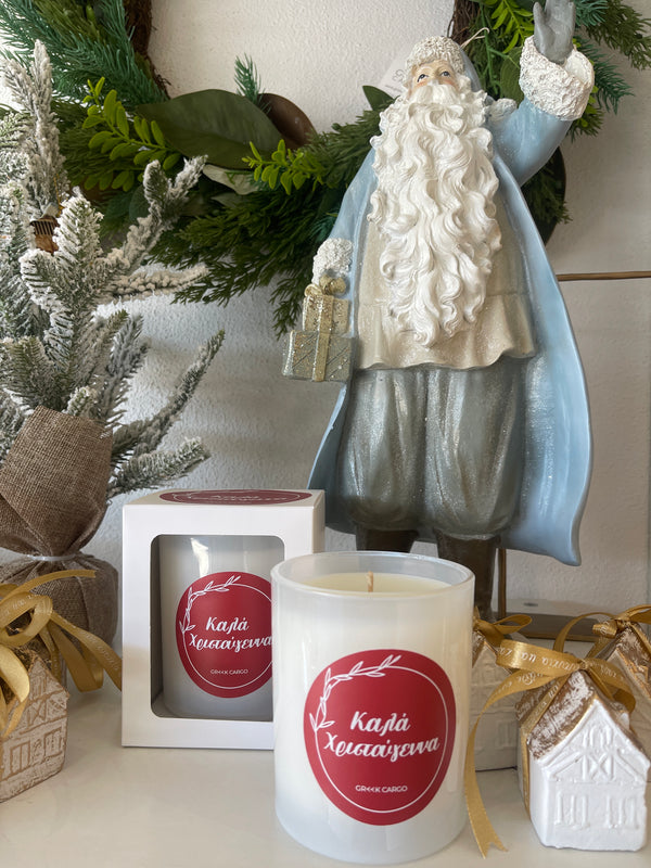 Greek Cargo Christmas Candle Καλά Χριστούγεννα- Mulled Wine scent