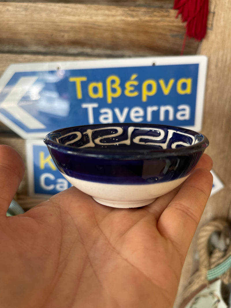 Greek Small Sailing boat ceramic bowl - Blue