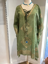 Paxos short Kaftan - Olive