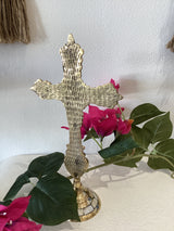 Brass with Mother of Pearl Cross