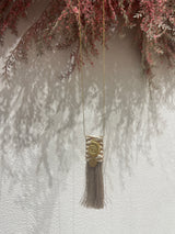 AMMOS NECKLACE - Bronze Woven Fabric Necklace With Gold Shell