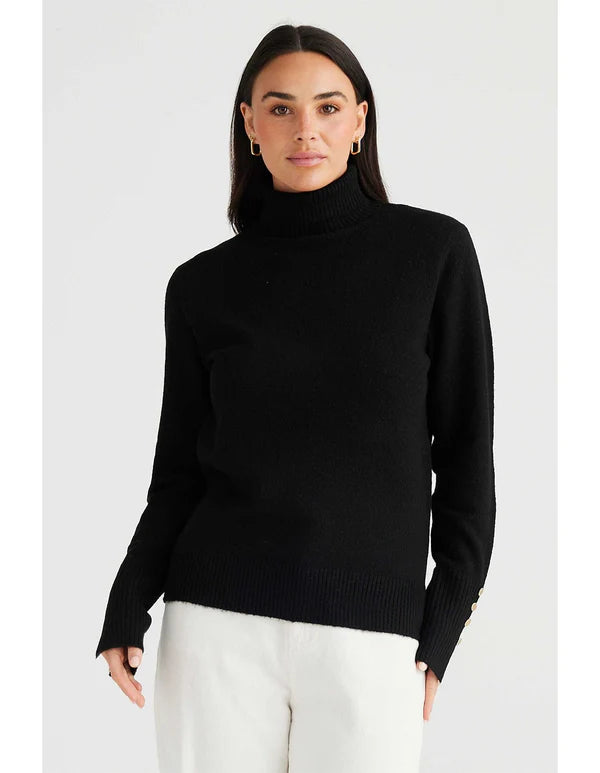Pilot Knit Top - Black/Flame Red
