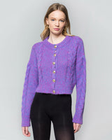 Miss Polyplexi Lilac Button Front Cardigan