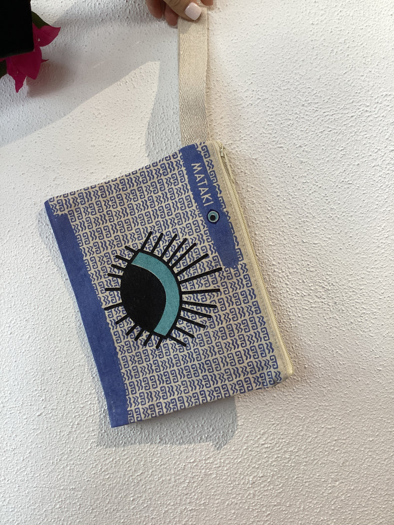 Mataki blue Cotton Pouch