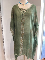 Corfu short Kaftan - Green