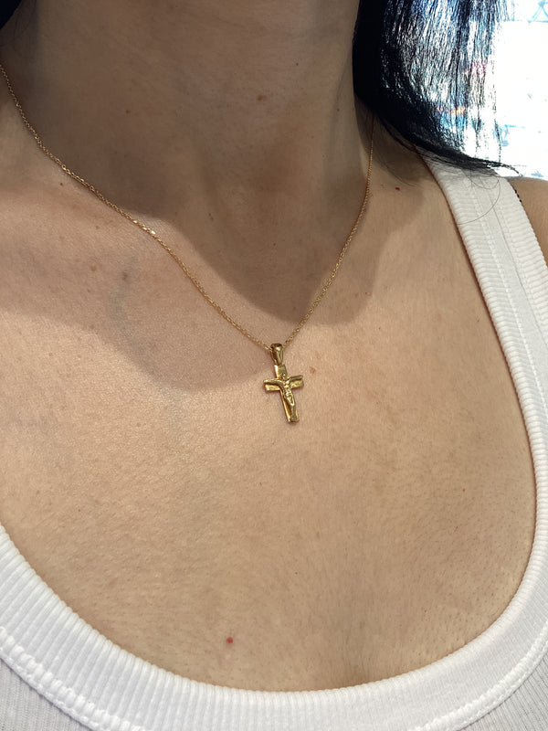 18kt Gold Plated Jesus on Cross Necklace