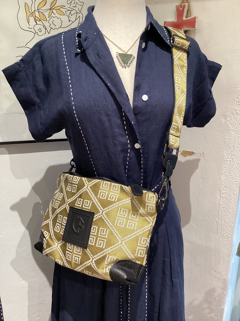 KIRKI #8 Gold and White Greek Handbag