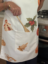 Hronia Polla Apron by Cawlife - Greek Christmas Print