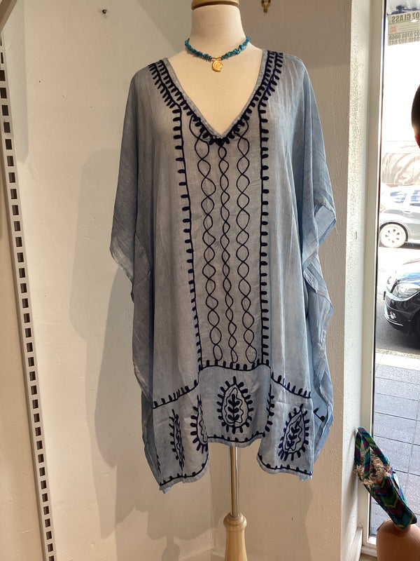 Milos blue short kaftan