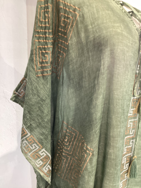 Corfu short Kaftan - Green