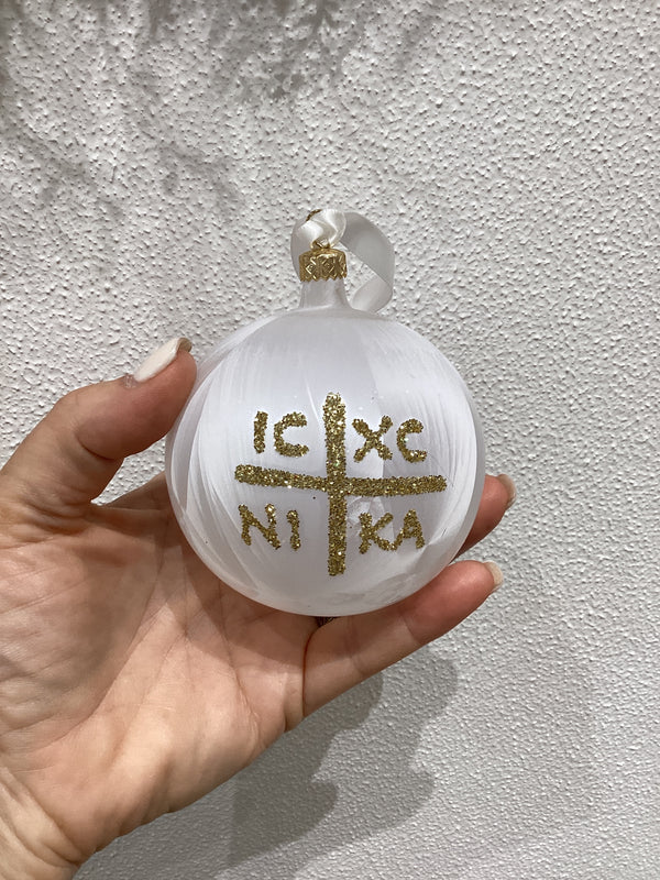 NIKA Hand Blown Glass Bauble - Gold