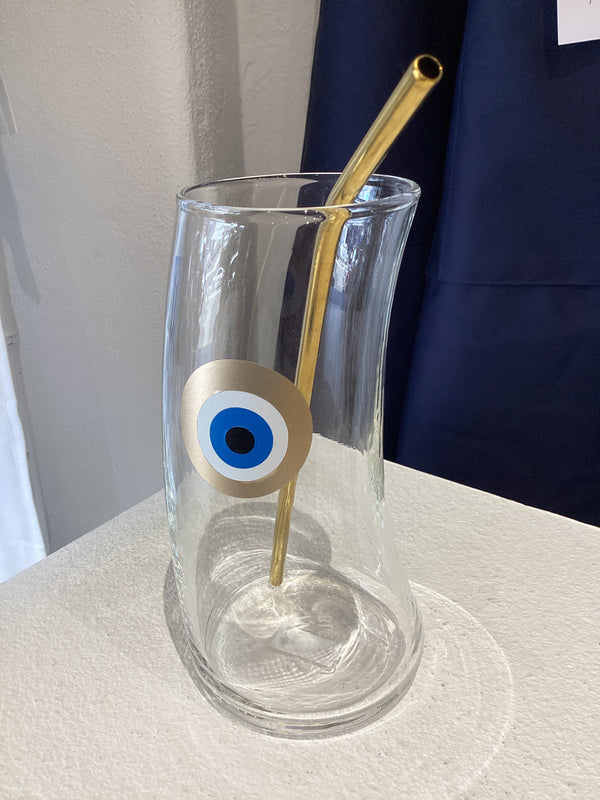 Gold Mati Eye Frappe Wave Glass