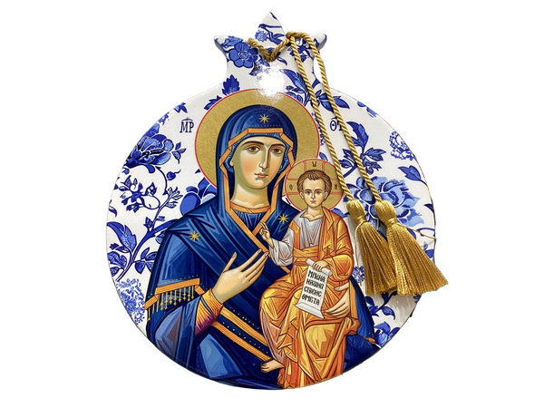 Pomegranate Ceramic Decor - Panagia with Jesus
