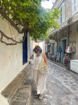 Greece Woven Bag - Cream or Sky Blue