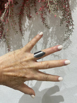 Brushed Gunmetal Point Ring by Katerina Vassou