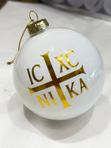 NIKA CHRISTMAS WHITE BAUBLE