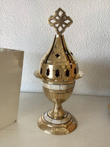 Kandili brass and mother of pearl Vigil lamp