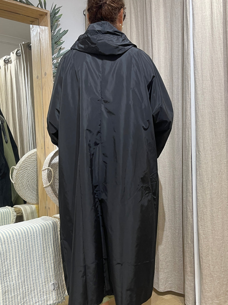 Italian Black Long Windjacket