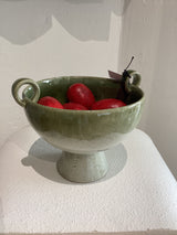 Ceramic Olive Footed Bowl