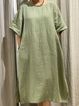 Linen Maxi Dress - Sage