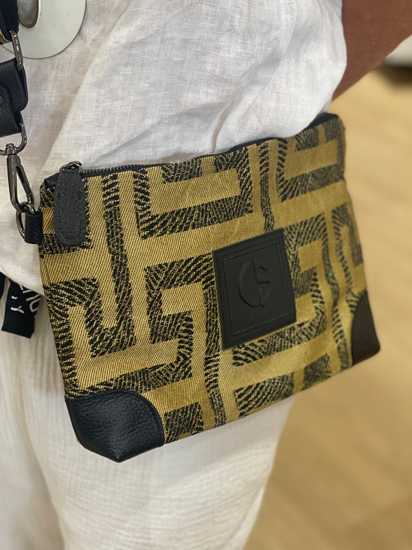 KIRKI #IV Handbag - Greek key - Gold and Black