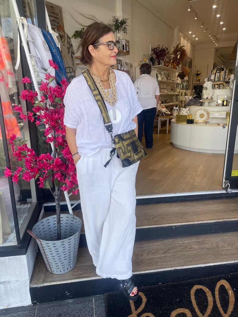 KIRKI #IV Handbag - Greek key - Gold and Black