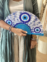 Greek Mati (Evil Eye) Fan - Various colours