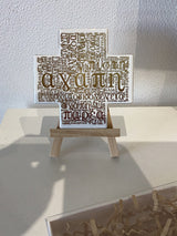 Agapi (Αγάπη) white ceramic cross plaque