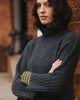 Balmain Pure Lambswool Rollneck Sweater - Charcoal