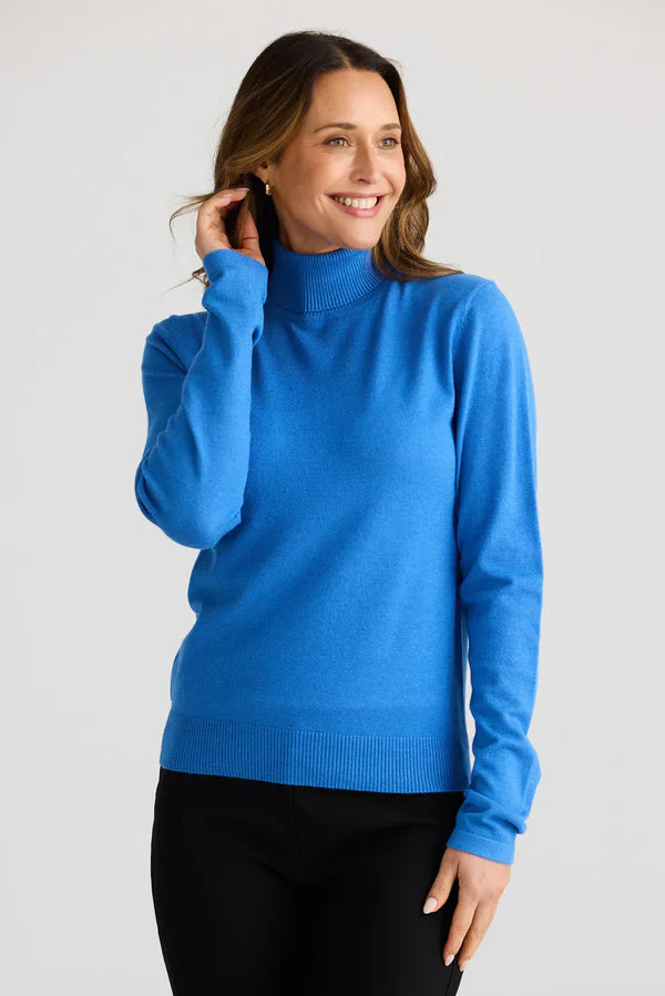 Skye Long Sleeve Knit Top - Mediterranean Blue