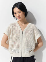 Two Way Zip Thru Knit - Oyster