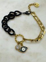 Misirlou Link Bracelet - Black & Gold