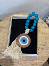 Evil eye ceramic wall decor- blue