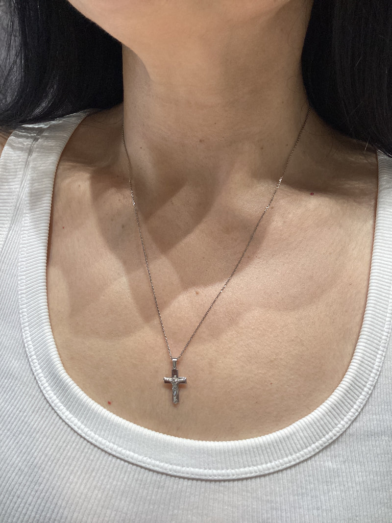 Sterling Silver Jesus on Cross Necklace