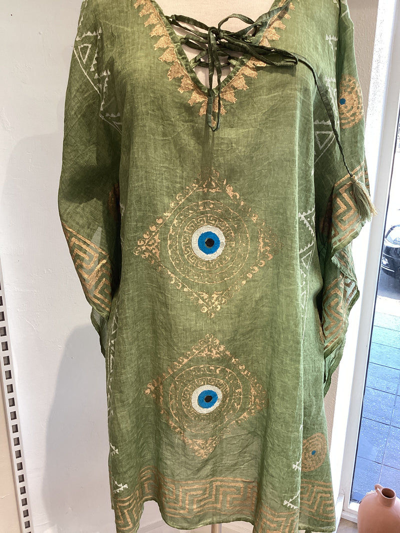 Paxos short Kaftan - Olive