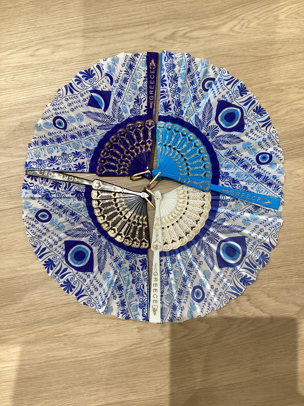 Greece Almond Mati Fan (Evil Eye) - Various