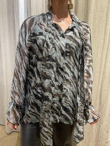 Josephine Bow Tie Collar Silk Blouse