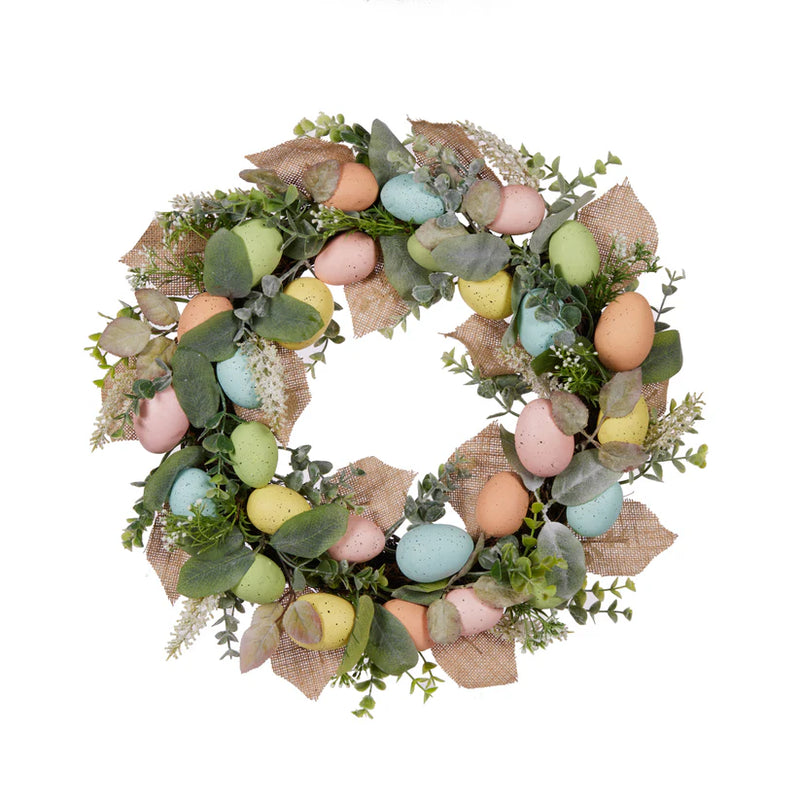 Lux Pastel Egg Wreath - 51cm